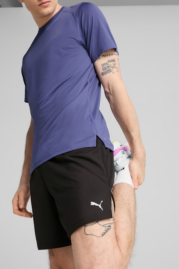 ULTRAWEAVE 5" Running Shorts Men, PUMA Black-Glowing Red, extralarge
